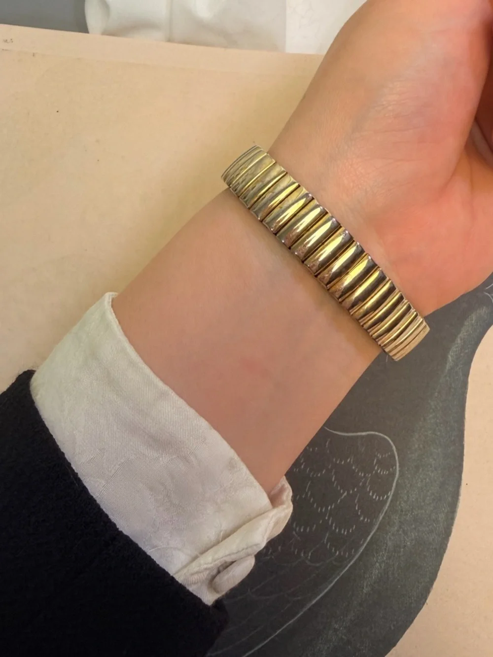 Vintage Women's Two-Tone Gold and Silver Expansion Band Watch